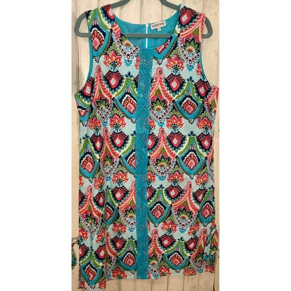 Buckhead Betties Dress | Moroccan Roll Pattern Zippered Back | Woman’s Size XL - Picture 2 of 8